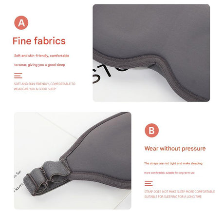2 Pcs Grey 3D Contoured Eye Mask - Total Blackout, Pressure-Free Memory Foam, Skin-Friendly & Breathable for Deep Rest