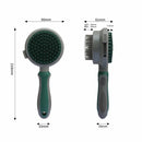 Pink And Grey Dual-Sided Pet Grooming Brush - Self-Cleaning Slicker & Gentle Massage Bath Comb for Dogs & Cats