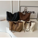 Black Chic Woven PU Leather Tote Bag - Large Capacity Casual Shoulder & Handbag for Women