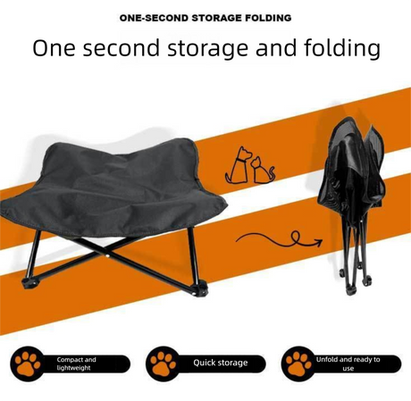 Green Elevated Comfort Pet Bed - Portable & Foldable Dog Cat Cot - Durable 600D Oxford Fabric, Washable Cover, All Seasons