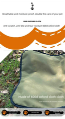 Brown Elevated Comfort Pet Bed - Portable & Foldable Dog Cat Cot - Durable 600D Oxford Fabric, Washable Cover, All Seasons
