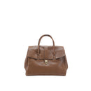 Size L Brown Elegant Women's Leather Briefcase Tote - Vintage Style Large Capacity Commuter Handbag - Premium Cowhide Leather