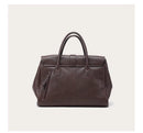 Size L Brown Elegant Women's Leather Briefcase Tote - Vintage Style Large Capacity Commuter Handbag - Premium Cowhide Leather
