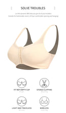 2 Pcs Size L Women's Wireless Large-Cup Lace Bra with Front Clasp - Comfortable, Breathable, Black