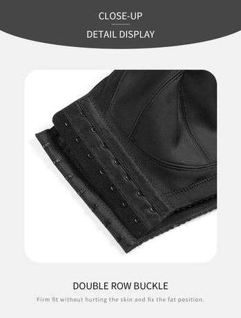 2 Pcs Size L Women's Wireless Large-Cup Lace Bra with Front Clasp - Comfortable, Breathable, Black