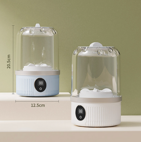 White Portable Mini Washing Machine - Rechargeable USB-C Electric Washer for Travel, Delicates & Socks