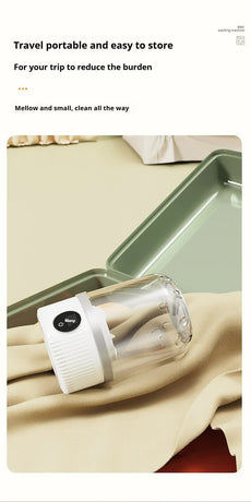 Blue Portable Mini Washing Machine - Rechargeable USB-C Electric Washer for Travel, Delicates & Socks