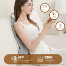Beige Slim Wireless Shiatsu Back Massager Cushion - Rechargeable Heated Massage Pad for Full Back Relief
