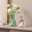 Yellow And White Chic Money Bag Inspired Vase - Modern Resin Decorative Flower Holder & Tabletop Accent(Use the mobile phone as a reference for size)