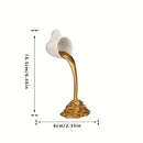 2 Pcs ( 1 Glod Cup and 1 White Cup) Magic Pouring Coffee Cup Sculpture - Unique Resin Tabletop Art Accent"