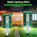 Green Solar Powered Ultrasonic Animal Repeller - Multi-Frequency Pest Deterrent with Motion Sensor, LED Strobe & Illumination Light