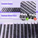 3 Pcs Black Stunning DIY Cluster Eyelash Extension Kit - 3 Trays, Mixed Lengths (10-18mm) Soft Vegan Wispy Lashes for Custom Volume