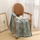 Green Luxurious Paisley Jacquard Throw Blanket - Soft Wool Blend with Tassels, 120x150cm, Lightweight Sofa & Nap Blanket