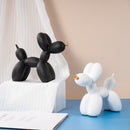 Light Blue Modern Resin Balloon Dog Sculpture - Playful Art Figurine with Golden Snout Accent