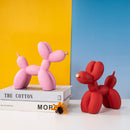 Yellow Modern Resin Balloon Dog Sculpture - Playful Art Figurine with Golden Snout Accent