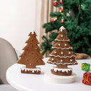 Brown Charming Gingerbread Christmas Tree Figurine - Festive Resin Holiday Table Decor Ornament