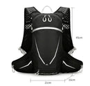 Black Lightweight 16L Outdoor Cycling & Hiking Backpack - Water-Repellent Nylon Daypack with Reflective Strips