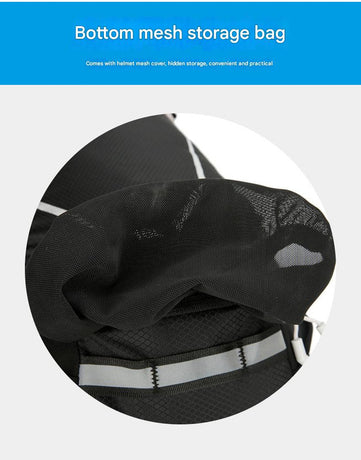 Black Lightweight 16L Outdoor Cycling & Hiking Backpack - Water-Repellent Nylon Daypack with Reflective Strips
