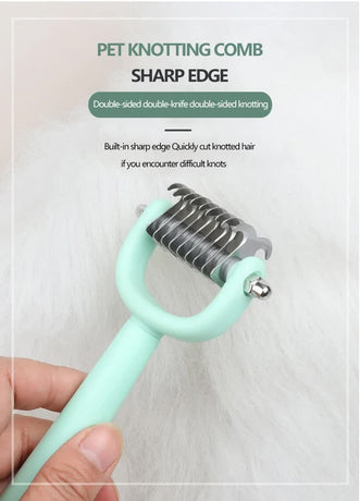 Pink And Blue Complete 5-in-1 Pet Grooming Care Kit - Professional Deshedding Brushes, Combs & Nail Clippers Set for Dogs & Cats