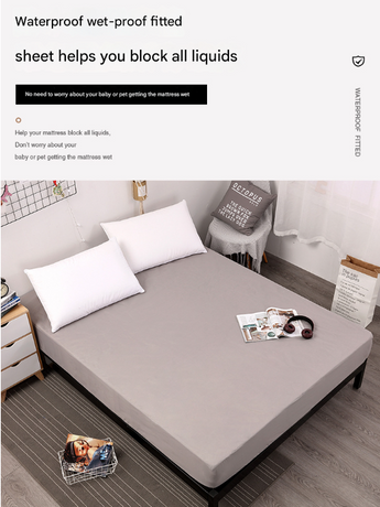 Light Blue Queen Size Waterproof Fitted Mattress Protector - Soft & Breathable Bed Cover, Hypoallergenic, Deep Pocket (152x190x30cm)