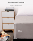 Light Blue Queen Size Waterproof Fitted Mattress Protector - Soft & Breathable Bed Cover, Hypoallergenic, Deep Pocket (152x190x30cm)