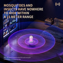 USB Rechargeable White Portable 3-in-1 Electric Mosquito Zapper Lamp - UV Bug Killer, Warm Night Light & Bright Lantern