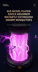 USB Rechargeable White Portable 3-in-1 Electric Mosquito Zapper Lamp - UV Bug Killer, Warm Night Light & Bright Lantern