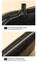 Black Premium Leather Mini Crossbody Phone Bag - Stylish Multi-Pocket Organizer for Women