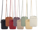 Wine Red Premium Leather Mini Crossbody Phone Bag - Stylish Multi-Pocket Organizer for Women