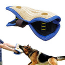 Yellow and Khaki Heavy Duty Jute Dog Bite Pillow - Professional Training Tug Toy with 3 Handles for Schutzhund, K9, Agility & Bite Work