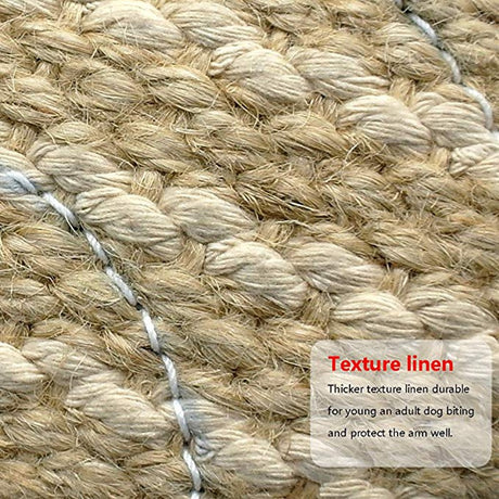 Green and Khaki Heavy Duty Jute Dog Bite Pillow - Professional Training Tug Toy with 3 Handles for Schutzhund, K9, Agility & Bite Work