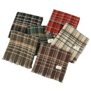 Red Chic Plaid Winter Scarf - Large Soft Polyester Shawl Wrap with Tassels, Korean Inspired Fashion