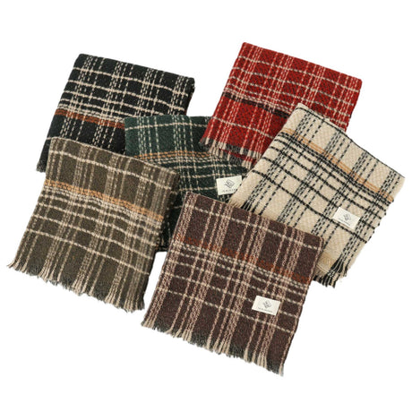 Red Chic Plaid Winter Scarf - Large Soft Polyester Shawl Wrap with Tassels, Korean Inspired Fashion