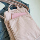 Black Lightweight Nylon Vertical Crossbody Tote Bag - Casual Shoulder Bag with Adjustable Strap & Pockets