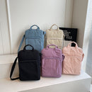 Blue Lightweight Nylon Vertical Crossbody Tote Bag - Casual Shoulder Bag with Adjustable Strap & Pockets