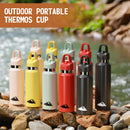 Black 480ml Insulated Stainless Steel Water Bottle - Leakproof One-Click Lid Thermal Flask for Hot & Cold Drinks