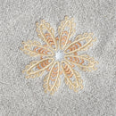 Dark Grey 4-Pack Elegant Blue Floral Embroidered Cotton Hand Towels - Ultra Soft & Absorbent