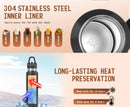 Pink 680ml Insulated Stainless Steel Water Bottle - Leakproof One-Click Lid Thermal Flask for Hot & Cold Drinks