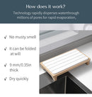 Dark Grey Natural Diatomaceous Earth Absorbent Drying Tray with Bamboo Base - Quick-Dry Stone Mat for Kitchen & Bathroom Sink