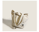 Beige Chic Lightweight Canvas Blend Tote Bag - Stylish Large Capacity Shoulder Bag for Women, Perfect for Commute & Daily Use
