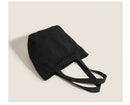 Black Chic Lightweight Canvas Blend Tote Bag - Stylish Large Capacity Shoulder Bag for Women, Perfect for Commute & Daily Use