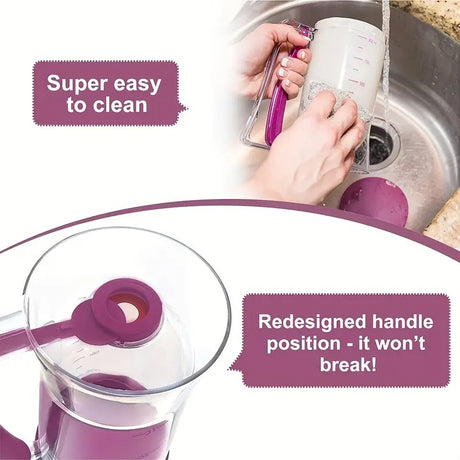Orange Precision Batter Dispenser with Measurement Marks - 900ml Easy Pour for Pancakes, Cupcakes & Waffles