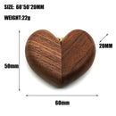 Brown Elegant Walnut Wood Heart Ring Box - Magnetic Closure for Proposal, Engagement & Wedding Jewelry