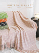 Black Cozy Geometric Knitted Throw Blanket with Tassels - Soft Acrylic Decorative Sofa & Bed Cover, 130x180cm