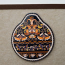Orange-black Set of 4 Embossed Ceramic Paddle Mats - Assorted Bohemian Pattern Heat Resistant Pads