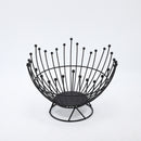 Pedestal Base Black Modern Metal Wire Fruit Basket Bowl - Countertop Storage for Fruit & Snacks
