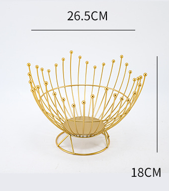 Pedestal Base Black Modern Metal Wire Fruit Basket Bowl - Countertop Storage for Fruit & Snacks