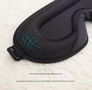 Black Set of 2 3D Contoured Sleep Eye Masks - Total Blackout Memory Foam Blindfold with Lycra