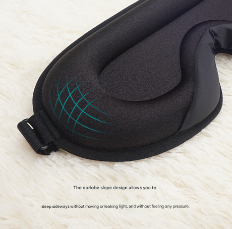 Grey Set of 2 3D Contoured Sleep Eye Masks - Total Blackout Memory Foam Blindfold with Lycra