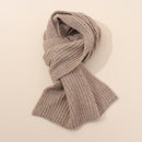 Khaki Soft Ribbed Knit Winter Scarf - Cozy Warm Wool Blend Neck Wrap (160x25cm)